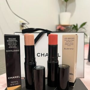 CHANEL Colour Stick Blush 21 & BAUME ESSENTIEL MultiUse Glow Stick SCINTILLEMENT